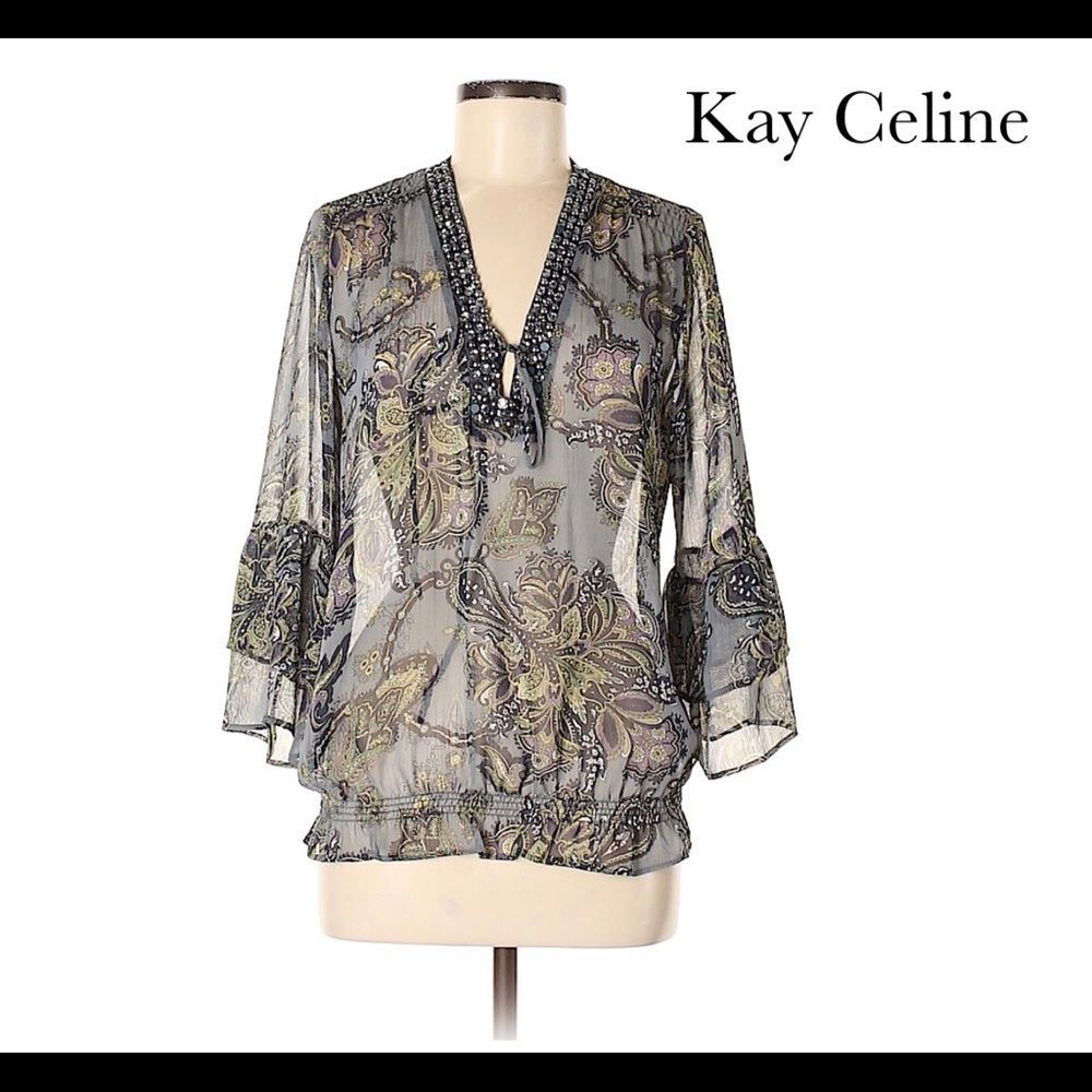 Kay Celine paisley print chiffon blouse